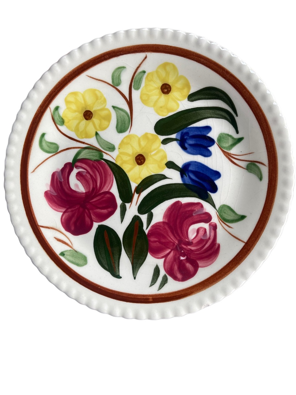 VTG 7.5” Blue Ridge Southern Potteries Hand-painted Floral Salad Plate Rare